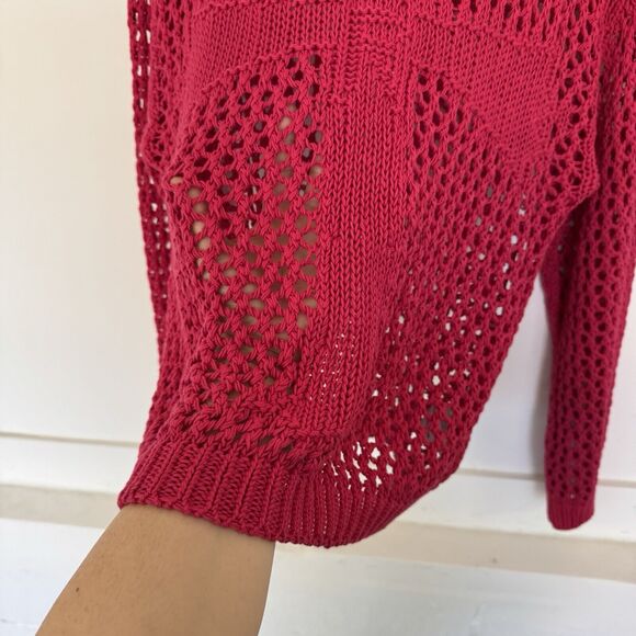 Racer Worldwide Cross Net Sweater Pink Grunge Rock Punk Crochet Unisex Small EUC - Picture 4 of 13